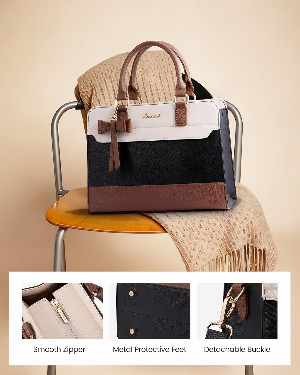 LOVEVOOK Leather Tote Satchel Crossbody Bag