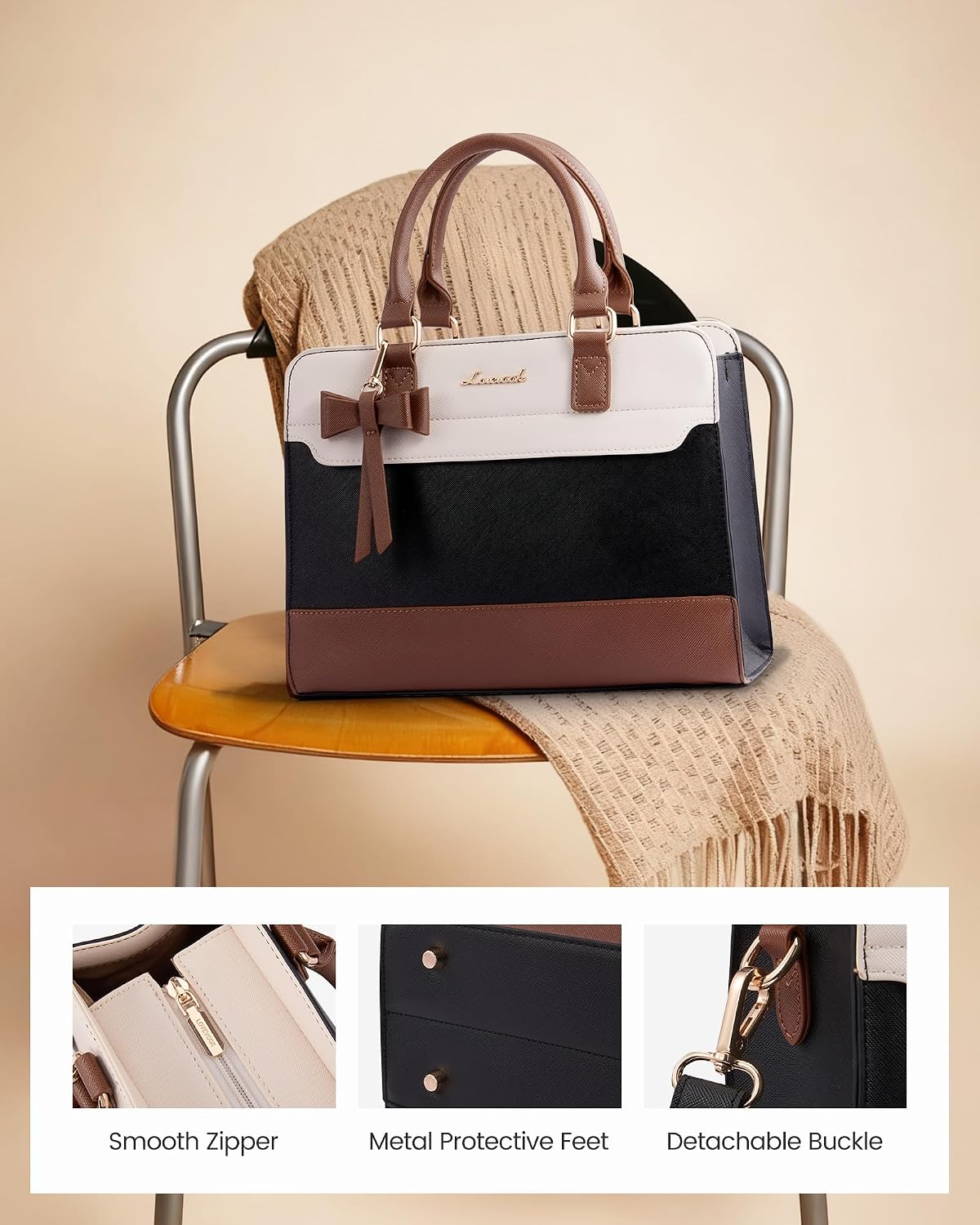 LOVEVOOK Leather Tote Satchel Crossbody Bag