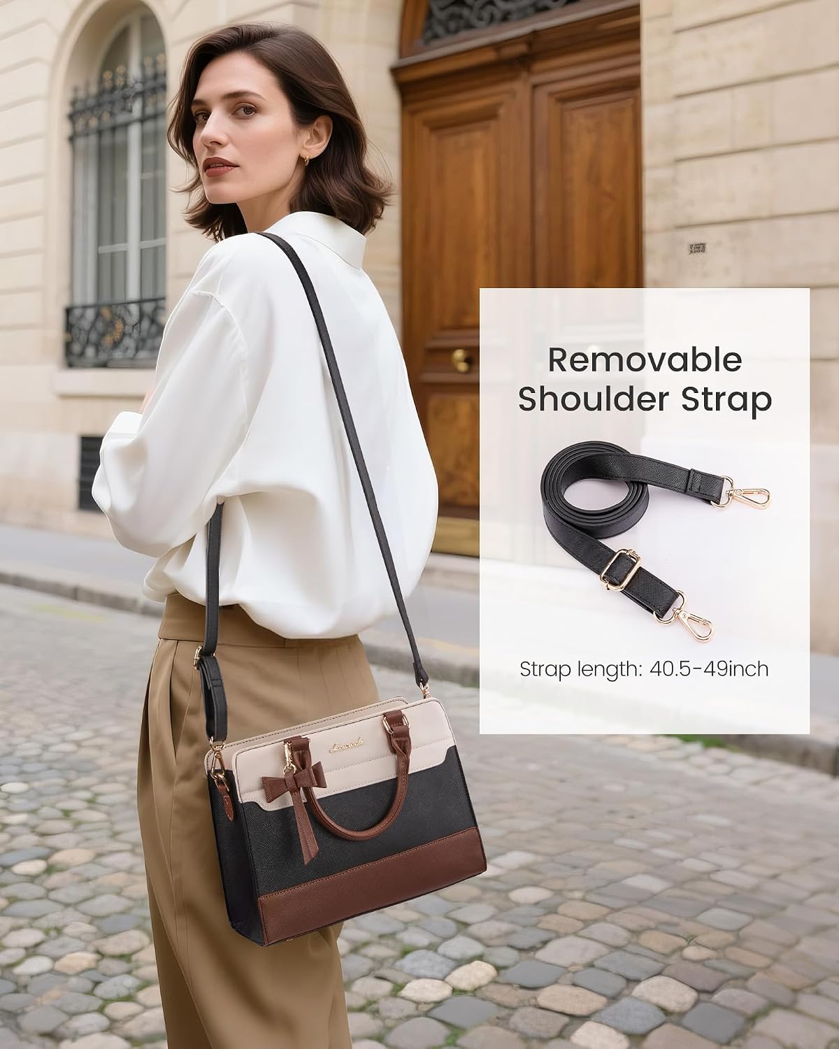 LOVEVOOK Leather Tote Satchel Crossbody Bag