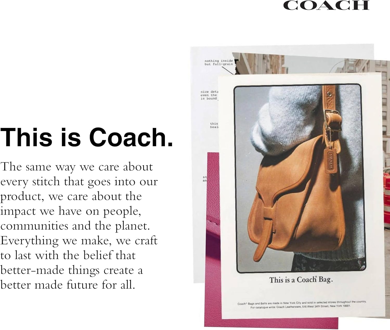 Coach Women's Natural Grain Leather Plaza Bag