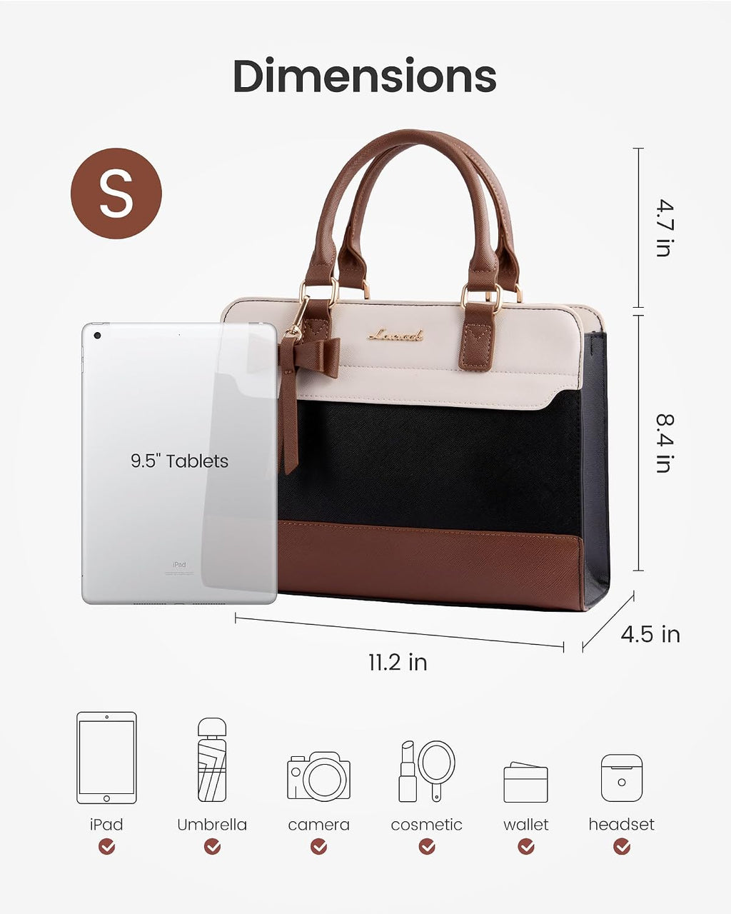 LOVEVOOK Leather Tote Satchel Crossbody Bag