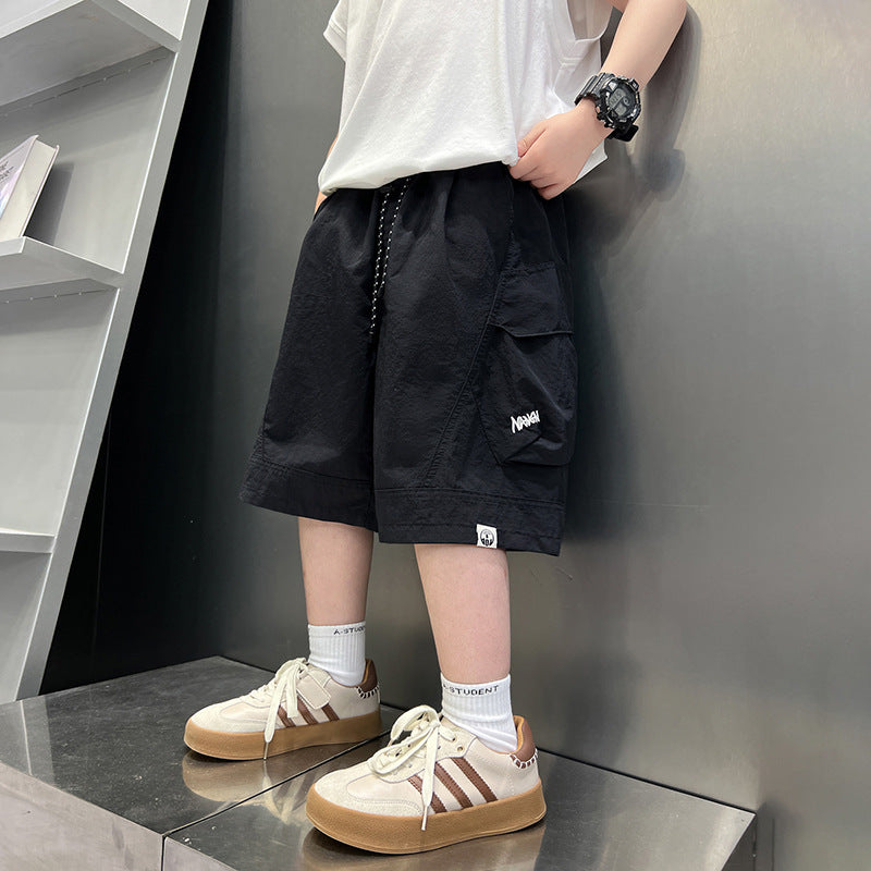 Casual Cargo Shorts for Boys  Lightweight Loose Fit Mid-Length Pants Trendy