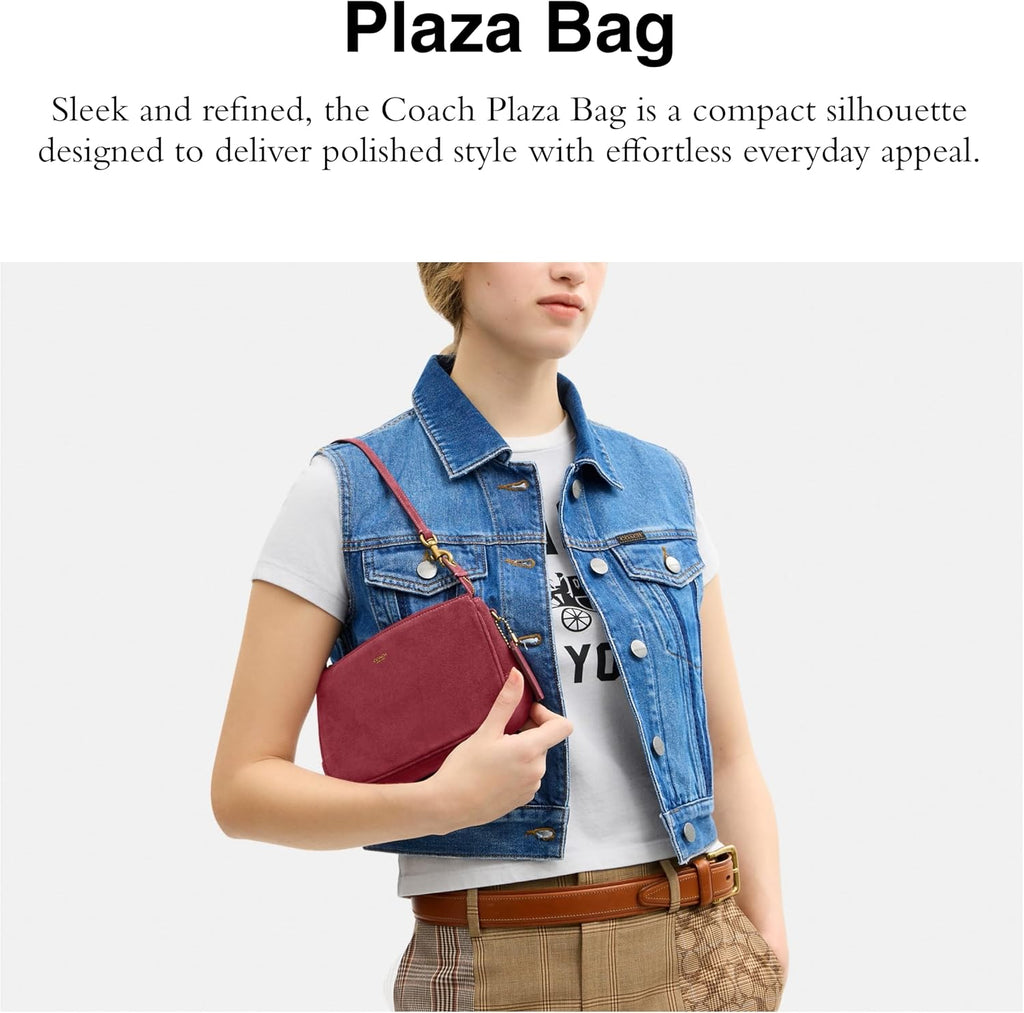 Coach Women's Natural Grain Leather Plaza Bag