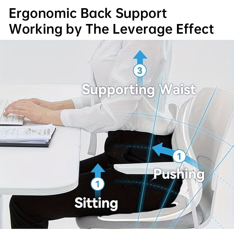Office Posture Cushion – Lumbar Support Pad, Ergonomic Seat Cushion for Adults, Multiple Colors/Sizes