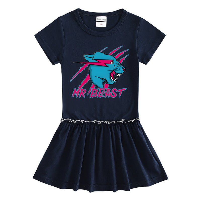 Children's short sleeved dress with half sleeves