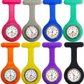 Colorful Silicone Nurse Solid Color Student Exam Pocket Watch Simple Chest Watch Round