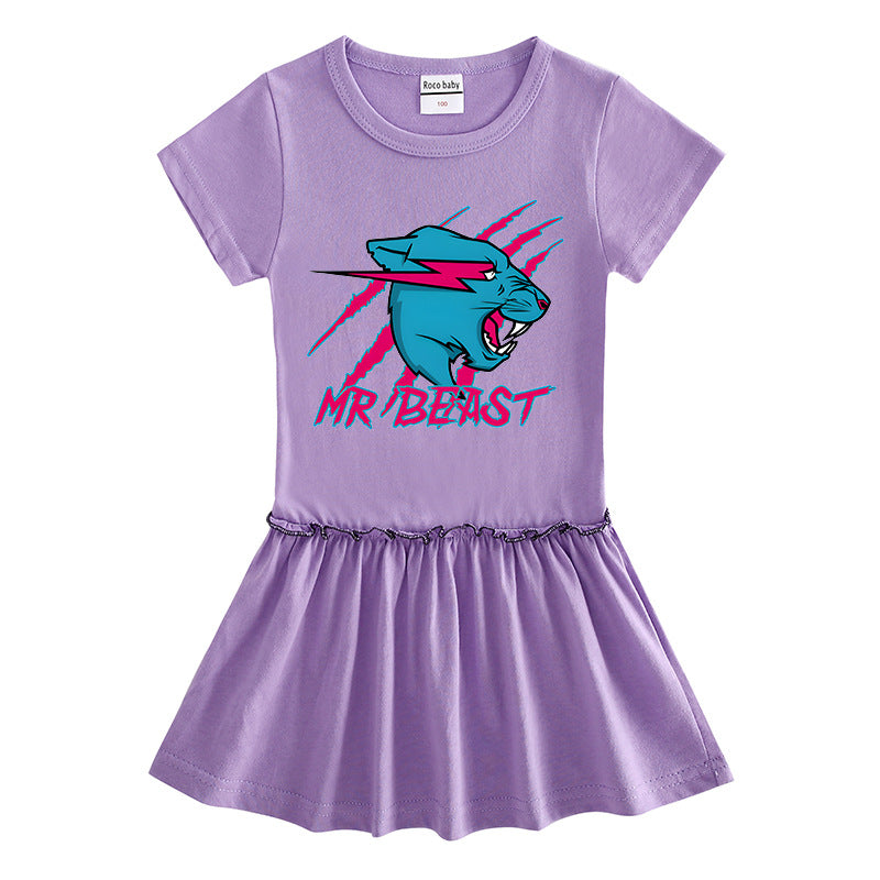 Children's short sleeved dress with half sleeves
