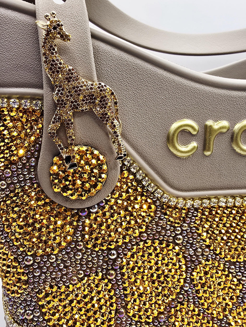EllegantSwagBoutique Custom Crocs Small Safari Tote Rhinestone Bag