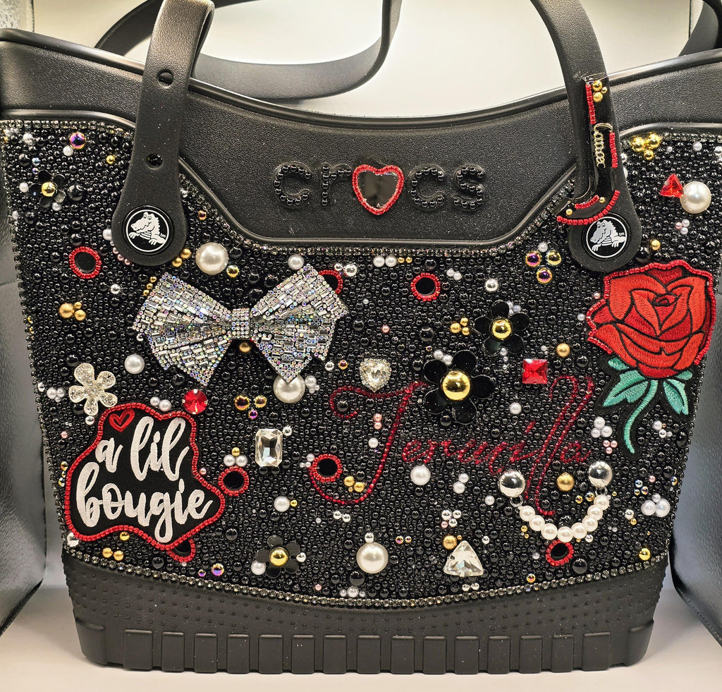 Crocs Large Rhinestone Embellished Tote Bag