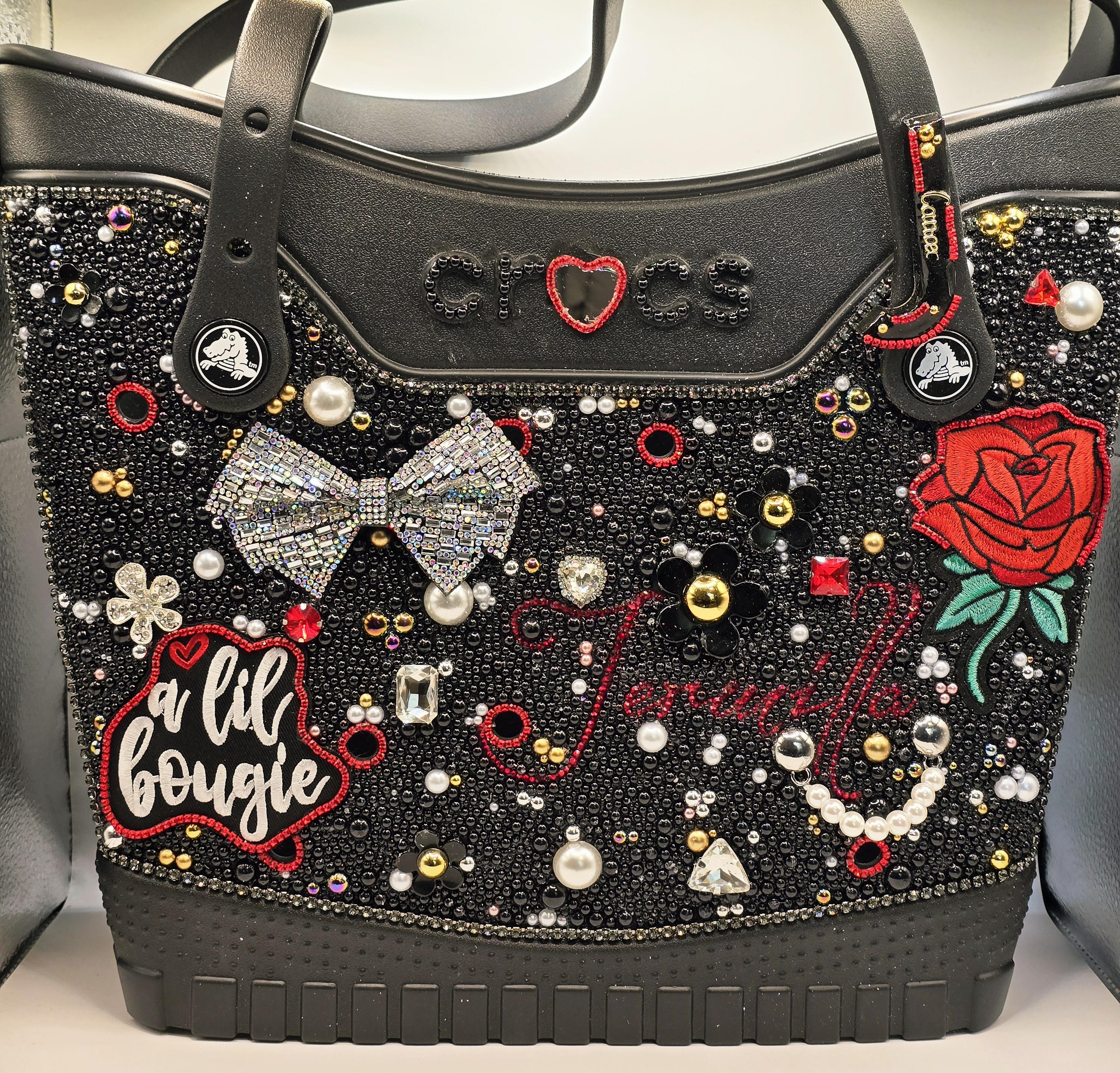Crocs Large Rhinestone Embellished Tote Bag