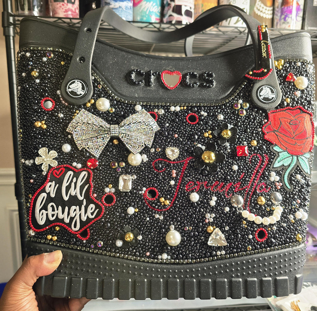 Crocs Large Rhinestone Embellished Tote Bag