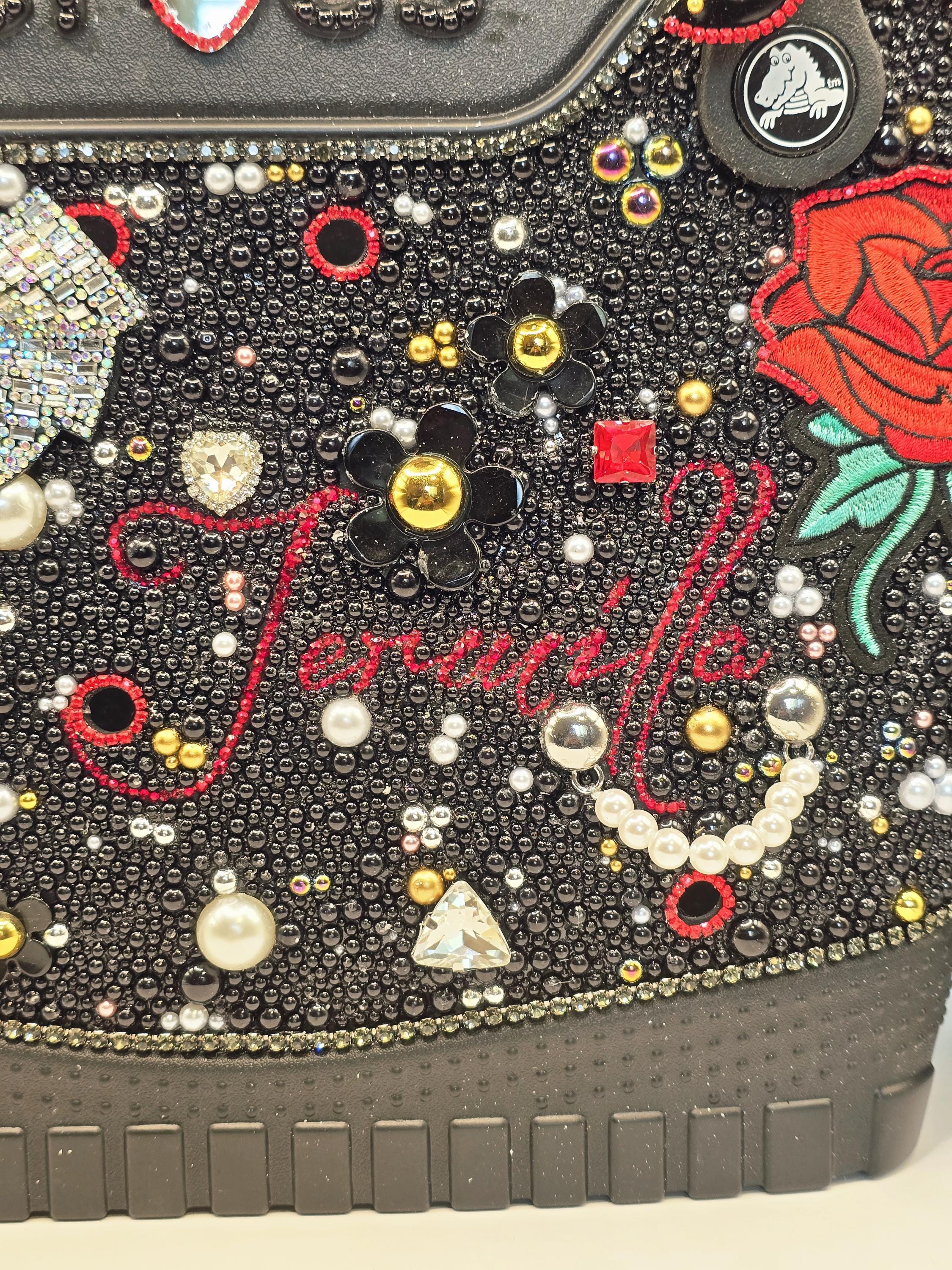 Crocs Large Rhinestone Embellished Tote Bag
