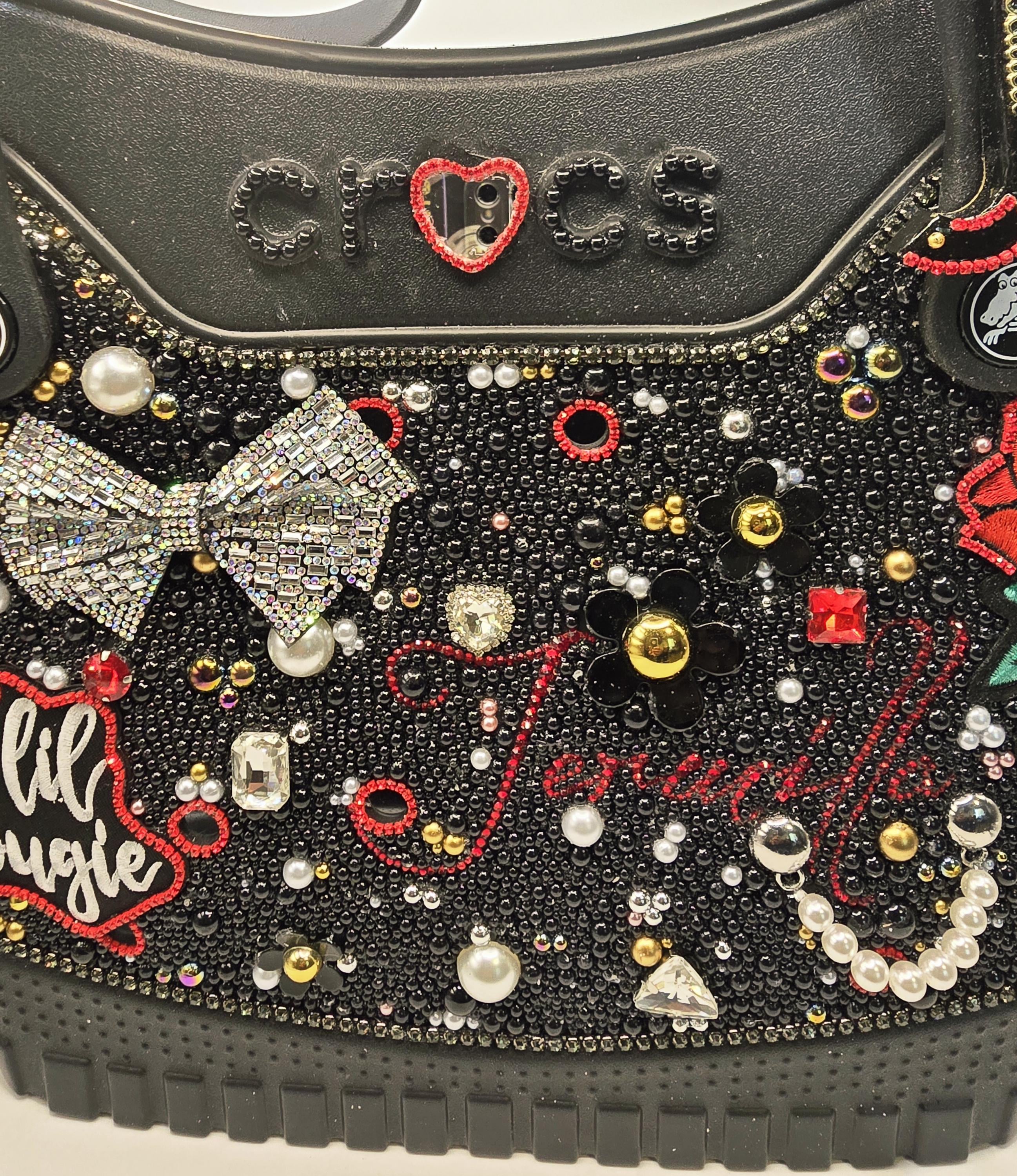 Crocs Large Rhinestone Embellished Tote Bag