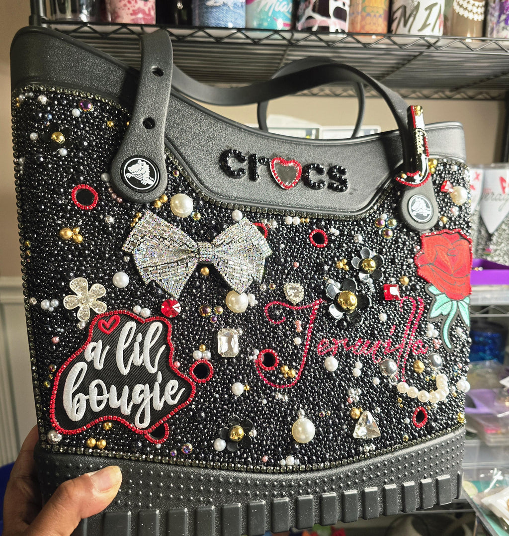 Crocs Large Rhinestone Embellished Tote Bag