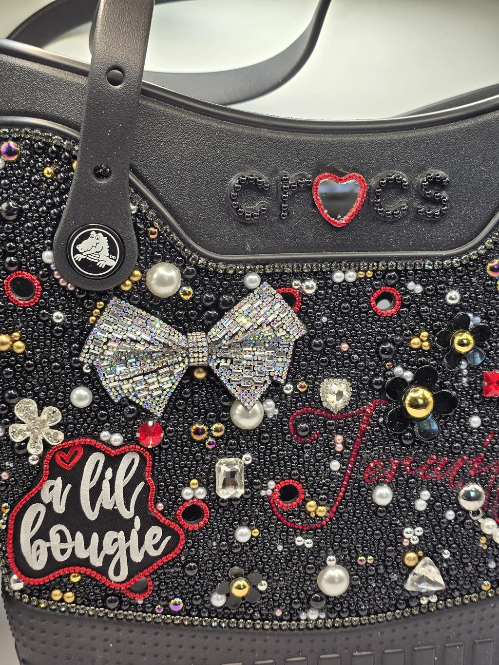 Crocs Large Rhinestone Embellished Tote Bag