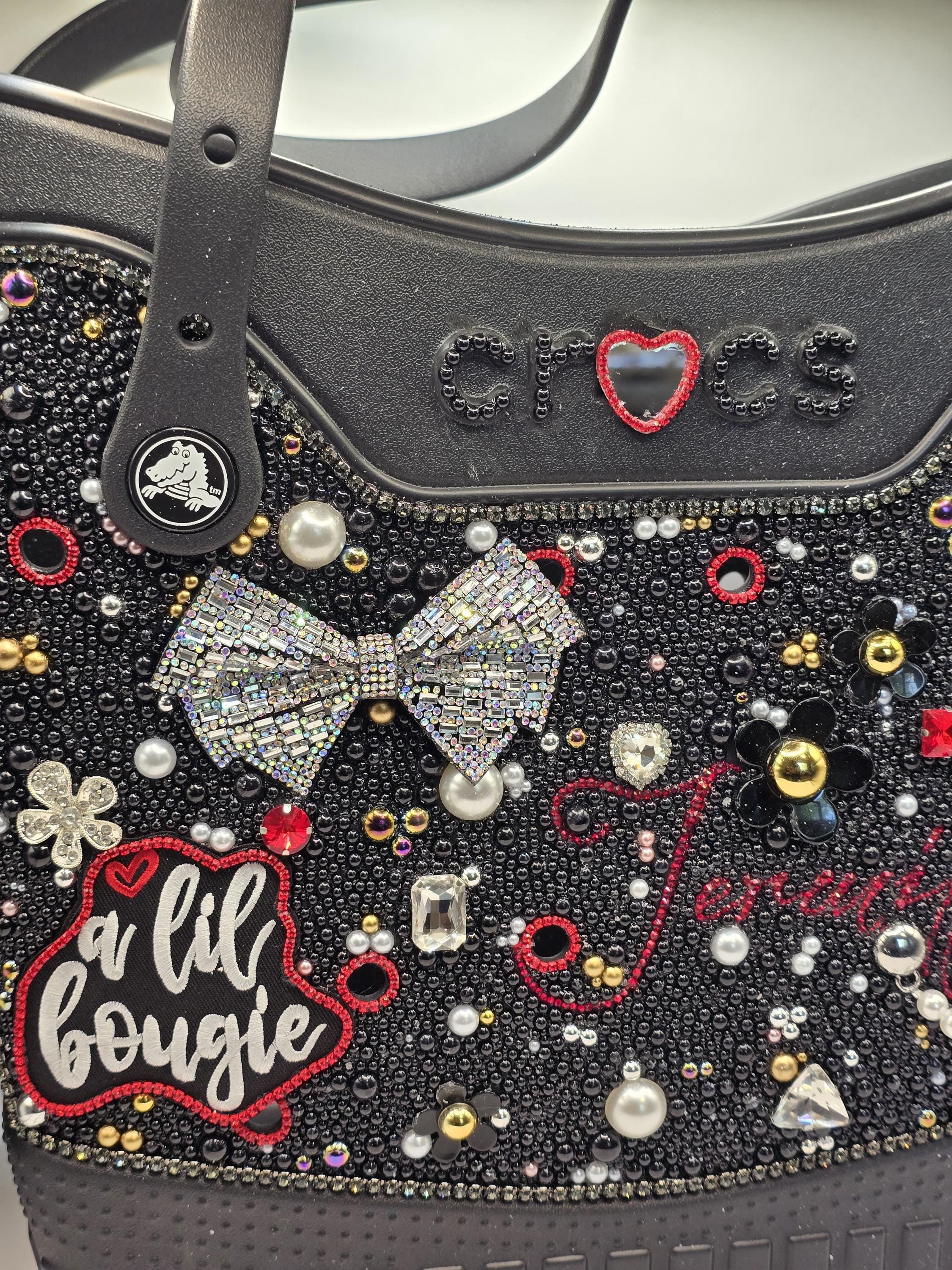 Crocs Large Rhinestone Embellished Tote Bag
