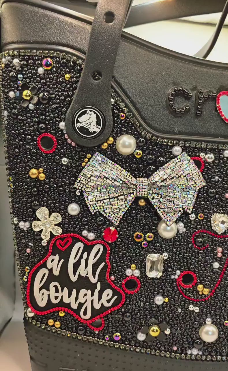 Custom Crocs Large Tote Bag Rhinestone Embellished